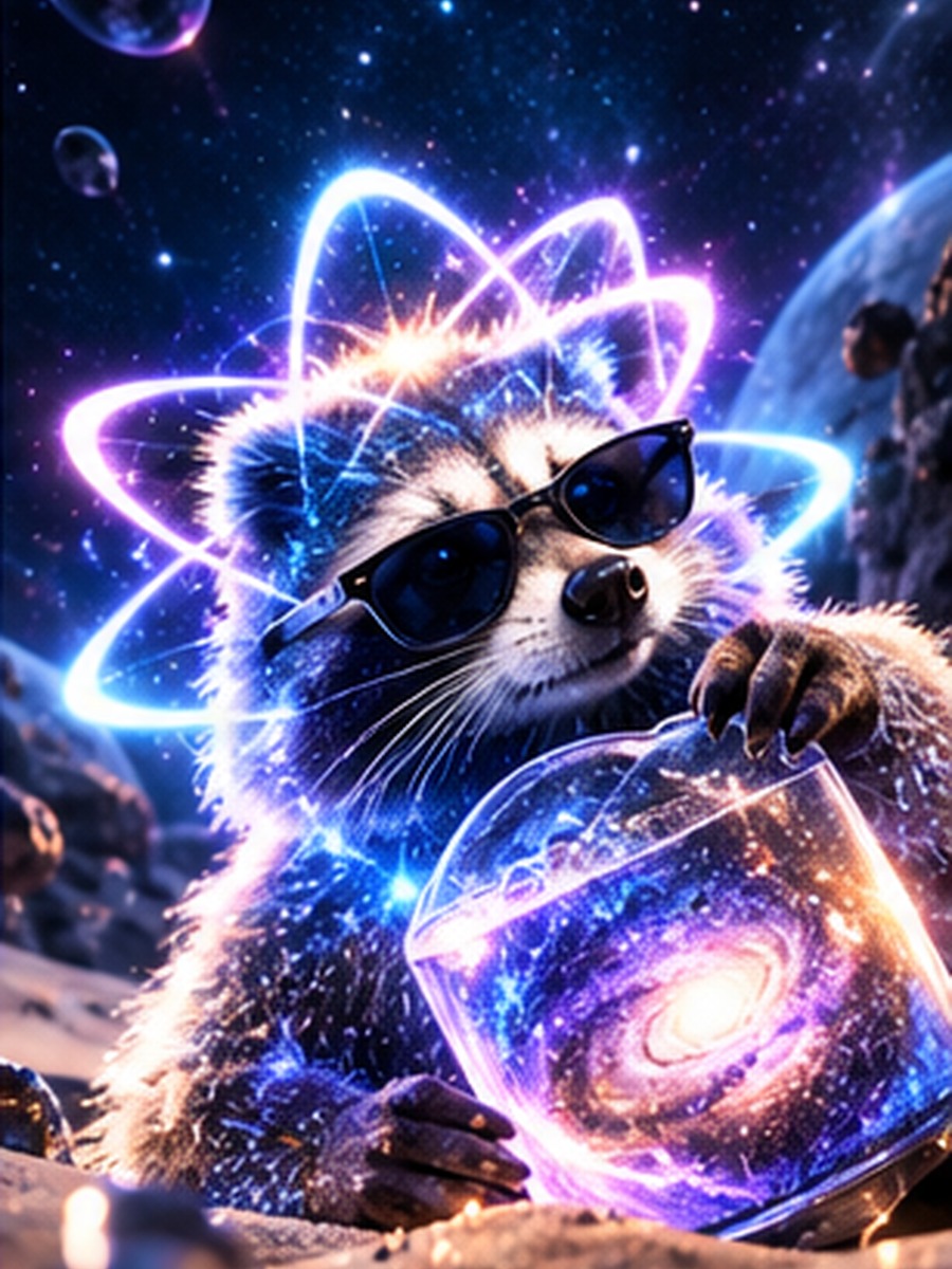 Quantum Pepper holding a galaxy